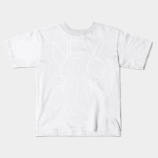 New York in White Kids T-Shirt